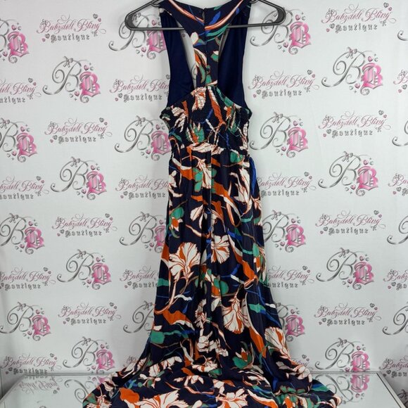 Japna dress Floral Maxi Dress multicolor orange navy white summer - Picture 2 of 7